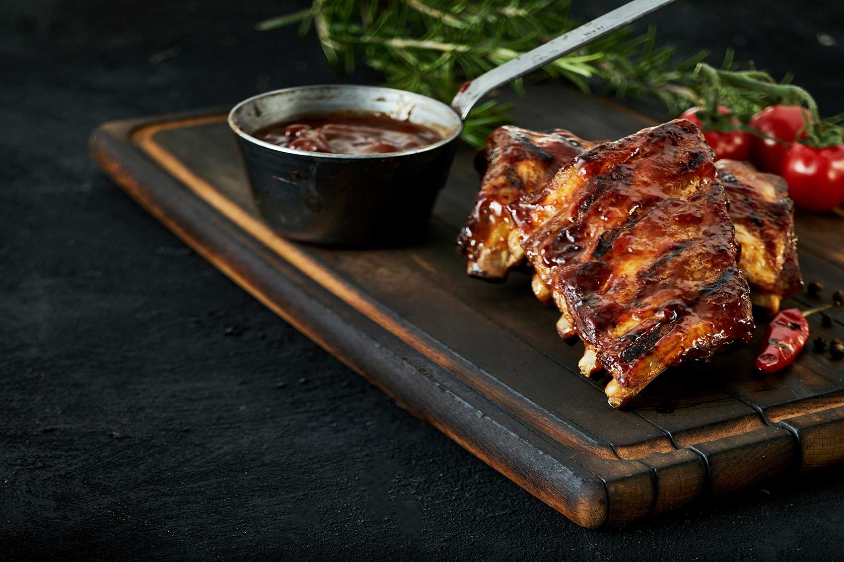 Ancho BBQ Sauce on Ribs