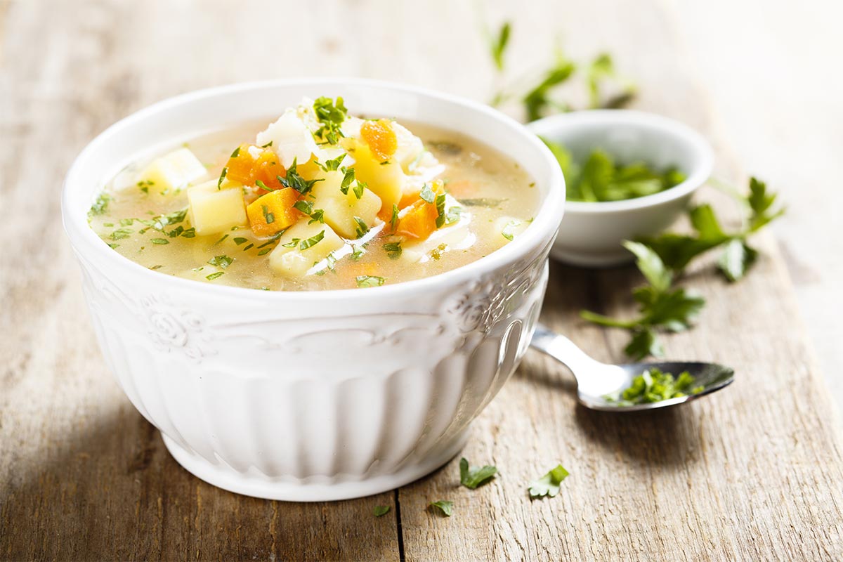 A cup of chicken soup.